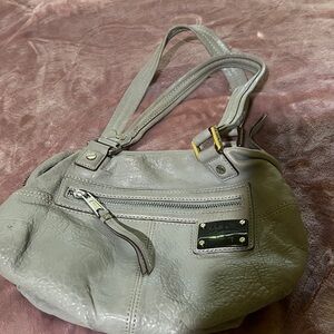 L.A.M.B. Gray Leather Shoulder Bag